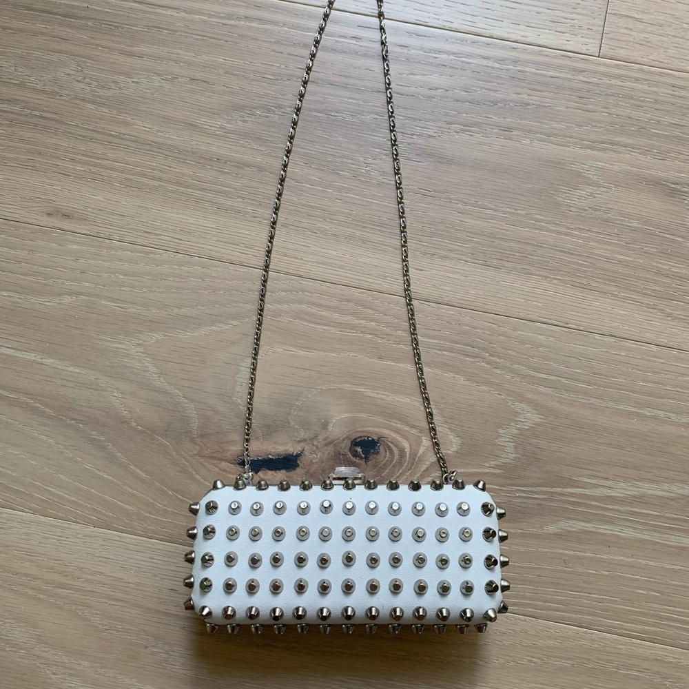 White Studded Mini Purse Forever 21